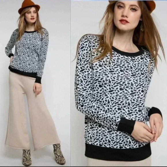 BNWT POL Crewneck Sweater, Animal Print - Picture 2 of 3